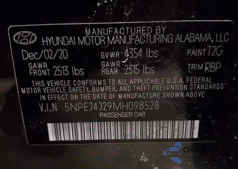 2021 Hyundai Sonata Sel Plus from USA, damaged, VIN 5NPEJ4J29MH098528